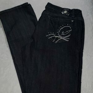 Black Jeans w Embellished Pockets, Sz 15, Shorty Brand